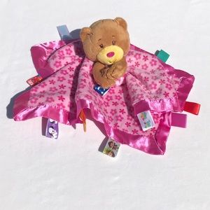 Taggies Pink Teddy Bear Lovey Security Blanket